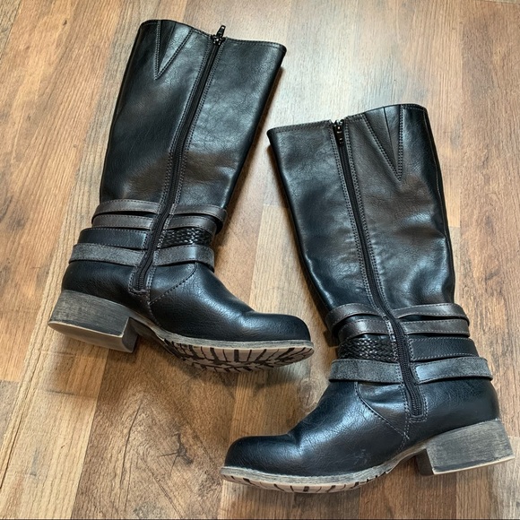 Maurices strappy black tall boots - Picture 5 of 11